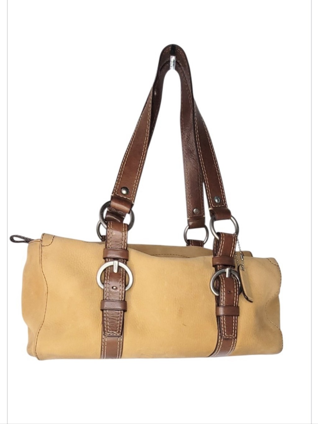 Vintage Coach Chelsea Tan And Brown Leather Shoulder Bag
